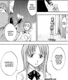 Orihime le pregunta a Ichigo donde esta Rukia