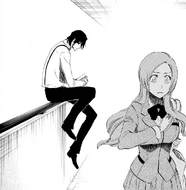 Orihime Inoue is confronted by Tsukishima.