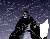 Yhwach is surrounded by dozens of razor-sharp wires.