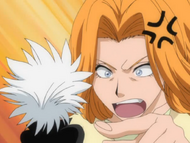 Rangiku confronts Hitsugaya for not cleaning up properly.