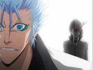 Ulquiorra arrives to stop Grimmjow.