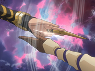 Yoruichi counters and nullifies Suì-Fēng's Shunkō strike with Hanki.