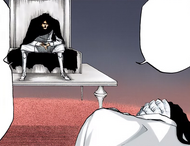 Yhwach permits Luders Friegen to kneel before him.