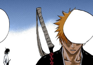 Ichigo decides to save Rukia rather than confront Ulquiorra.