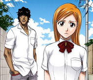 Sado and Orihime catch up to Shinji and Hiyori Sarugaki.