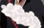 A white substance covers Ichigo's wound.