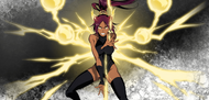 Promotional artwork of Yoruichi using Shunkō: Raijin Senkei.