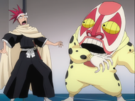 Dondochakka and Renji are shocked by each other.