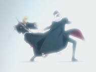 Don Kanonji pushes Ichigo out of the way.