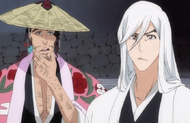 Ukitake and Shunsui ponder what is wrong with Byakuya after his spar with Renji.