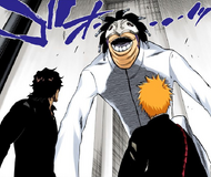 Demoura confronts Ichigo and Sado.