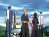 Rukia instructs her friends on finding the Bount.