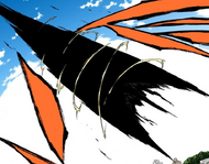 Ichigo uses Getsuga Tenshō against Grimmjow.