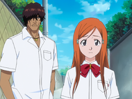 Sado and Orihime catch up to Shinji Hirako and Hiyori Sarugaki.