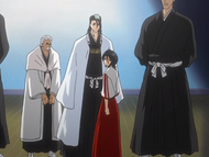 Byakuya approaches Rukia about adopting her.