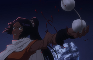 Yoruichi's arm is mutilated by The Compulsory.
