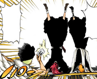 Renji and Ichigo being pranked by Ōetsu.