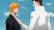 Aizen closes the distance.