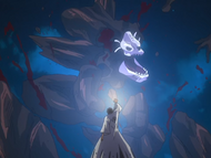 Sousuke Aizen kills a Huge Hollow with his Reiryoku.