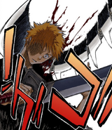 Ichigo is wounded by Renji's Zabimaru.