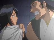 Ganju Shiba confronts Rukia about his brother's death.