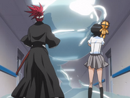 Rukia and Renji fail to stop the flood of water.
