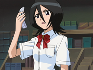 Rukia is confused by her Denreishinki losing Hollow orders.