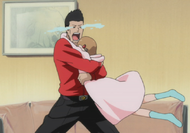 Isshin hugs Yuzu, while crying.