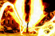 Yoruichi activates her strengthened Shunkō.