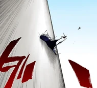 Ichigo pursues Ulquiorra outside the tower.