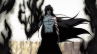 Ichigo uses the Final Getsuga Tenshō.