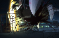 The Hollow is killed by a Getsuga Tenshō.