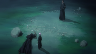 A young Gin stands over the fallen 3rd Seat with Aizen.