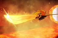 Renji pierces through the wall with Orochiō.