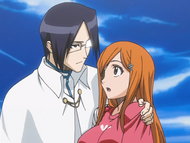 Orihime thanks Uryū for saving her.