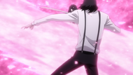 Tsukishima dodges Byakuya's attacks.