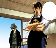 Tessai asks Kisuke Urahara what they should do about Kon.