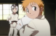 Young Ichigo with Tatsuki.