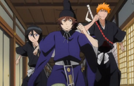 Rukia, Ichigo and Shū search for Rurichiyo.