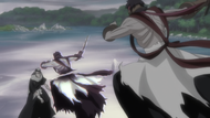 Kōga continues to use his Illusions to confuse Byakuya.