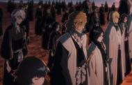 Nanao and the other Shinigami assemble for Chōjirō Sasakibe's funeral.