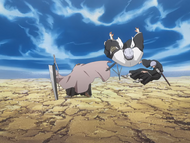 Isane & Chōjirō Sasakibe being defeated by Ichigo Kurosaki.