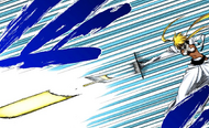 Harribel launches Ola Azul at Hitsugaya during their battle.