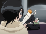 Nel Tu glares jealously at Rukia over Ichigo.