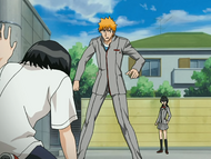 A weakened Karin is found by Ichigo.