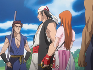 Orihime listens as Ganju explains why he is helping Ichigo.