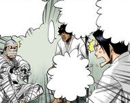 Uryū and Ganju argue over their levels of familiarity while Sado sits in silence.