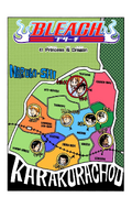 The locations of Ichigo and his friends on the cover of Chapter 41.