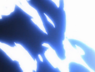 Parateraul is engulfed by Ichigo's Getsuga Tenshō.