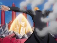 Ichigo protects Nel & Orihime